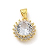 Rack Plating Brass Micro Pave Cubic Zirconia Pendants KK-G513-06G-1