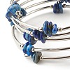 5-Loop Natural Lapis Lazuli Chip Beaded Wrap Bracelets for Women BJEW-JB01517-10-5