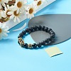 Oil Diffuser Yoga Natural Tourmaline & Natural Lava Rock Beads Stretch Bracelet for Girl Women BJEW-JB06800-4