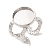 Hammered 304 Stainless Steel Cuff Ring Components SA-CBAC0DF-02D-P-1