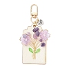 Flower Natural Amethyst & Lemon Jade & Synthetic Turquoise & Cherry Quartz Glass Chip Pendant Decorations HJEW-JM03239-4