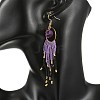 Halloween Glass Seed Tassel Earrings for Women EJEW-MZ00798-02-2