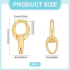 6Pcs Brass Spring Gate Rings KK-PH0012-69-2