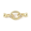 Brass Micro Pave Clear Cubic Zirconia Fold Over Clasps KK-M326-01G-1