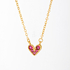 Golden Brass Heart Pendant Necklace for Women WZ0134-3-1-1