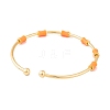 Brass Resin Bamboo Stick Open Cuff Bangles for Women BJEW-S147-02G-3