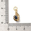 Brass Cubic Zirconia with Glass Pendants KK-M295-04G-3