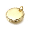 Brass Micro Pave Cubic Zirconia Charms KK-P295-55G-2