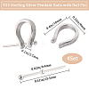 Beebeecraft 4Pcs 925 Sterling Silver Teardrop Pendant Bails with Ball Head Pins STER-BBC0001-92-2