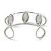 Non-Tarnish 304 Stainless Steel Wide Hollow Textured Opaen Cuff Bangles BJEW-Q348-07P-02-3