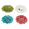 4Pcs 4 Colors Lotus Leaf Ceramics Jewelry Decorative Plates AJEW-PH0008-40-1