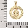 Brass Micro Pave Clear Cubic Zirconia Pendant KK-I712-38G-3