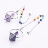 Chakra Natural & Synthetic Mixed Stone Pyramid Dowsing Pendulums G-F515-01-2