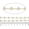 Rack Plating Brass Chains Micro Pave Cubic Zirconia AJEW-Q150-07G-04-2