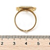 Square 304 Stainless Steel Paua Shell Cuff Rings for Women RJEW-G346-03G-01-5
