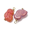 Baking Paint & Golden Metal Enlaced Glass Pendants GL-CBA010C-02G-2