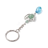 Natural Green Aventurine & Glass Pendant Keychain KEYC-JKC00807-4