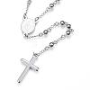 Non-Tarnish 304 Stainless Steel Rosary Bead Necklaces NJEW-D285-42P-1