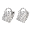Brass & Glass Hoop Earrings EJEW-Q014-12P-2