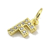 Letter Brass Micro Pave Clear Cubic Zirconia Pendants KK-K354-06G-F-2