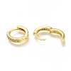 Brass Micro Pave Clear Cubic Zirconia Huggie Hoop Earrings ZIRC-H102-07G-3