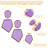 FIBLOOM 3 Pairs 3 Colors Rhinestone Polygon Dangle Stud Earrings EJEW-FI0002-81-4