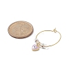 Evil Eye Heart Brass Enamel Pendants Wine Glass Charms Sets AJEW-JO00176-3