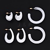 C-shape Resin Stud Earrings Set EJEW-D277-01G-02-1