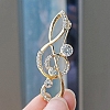 Alloy and Glass Rhinestone Musical Note Brooch PW-WG3A58A-12-1