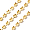 50M Rectangle Brass Rhinestone Claw Setting Chains CHC-C024-01C-G-4