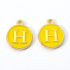 Golden Plated Alloy Enamel Charms X-ENAM-S118-09H-2
