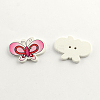 2-Hole Printed Wooden Buttons BUTT-R031-139-2