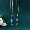 Clear Cubic Zirconia Flower Lariat Necklace JN1062A-4