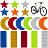 37Pcs PET Safety Reflector Strips Adhesive Stickers AJEW-DJ0005-15-1
