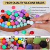 80Pcs Round Silicone Focal Beads SIL-SZ0001-24-10-3