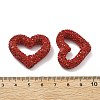 Heart Shape Polymer Clay Rhinestone Beads CLAY-NH0001-09A-10-4