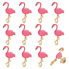 16Pcs Flamingo Shape Enamel Pins JEWB-PH0001-71-1
