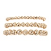 3Pcs 3 Styles Electroplated Natural Lava Rock Round Beads Stretch Bracelets for Women Men BJEW-JB11982-2