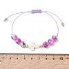 Adjustable Glass & Synthetic Turquoise & Non-magnetic Hematite Beads Braided Beaded Bracelets for Women BJEW-JB13579-3