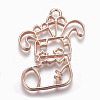 Rack Plating Alloy Open Back Bezel Pendants LS-PALLOY-Q351-19RG-FF-2