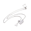 Non-Tarnish 302 Stainless Steel Heart Puzzle Pendant Lariat Necklaces NJEW-I118-01P-2