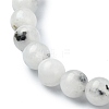 Natural Rainbow Moonstone Round Beaded Stretch Bracelet BJEW-TA00343-3