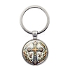 Alloy with Glass Pendant Keychain PW-WGD84D8-05-1