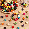 165Pcs 11 Colors Dyed Natural Maple Wood Beads WOOD-PA0001-61B-4