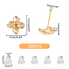 SUPERFINDINGS 20Pcs Brass Stud Earring Findings KK-FH0004-63-2