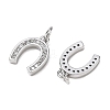 CZ Brass Micro Pave Cubic Zirconia Horse Shoe Charms ZIRC-L018-13P-2