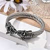 Viking 304 Stainless Steel Open Cuff Bangles for Men BJEW-U001-07L-AS-4