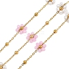 Glass & ABS Plastic Imitation Pearl Beaded Chains SA-CBAD321-02C-1