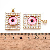 Brass Micro Pave Clear Cubic Zirconia Pendants for Women KK-T070-91A-01-3