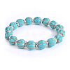 Vintage Round Synthetic Turquoise Beaded Bracelets for Women FL7669-1-1